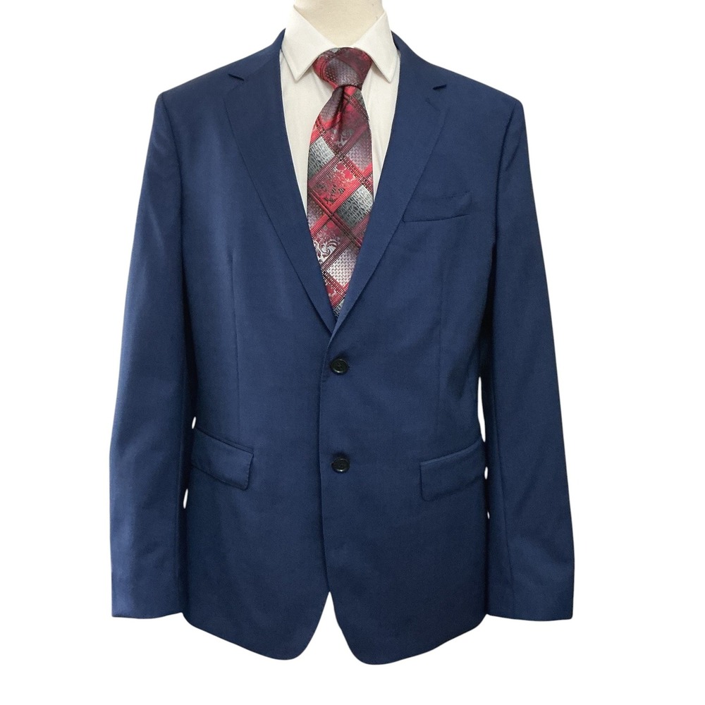 Banana Republic Suit Jacket Mens 44R Bright Blue Slim Fit Reda Italian Wool SO